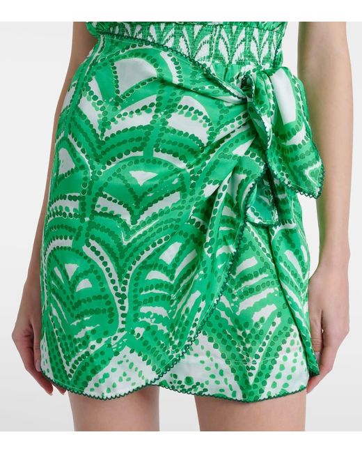 Poupette Green Bedrucktes One-Shoulder-Minikleid Celie