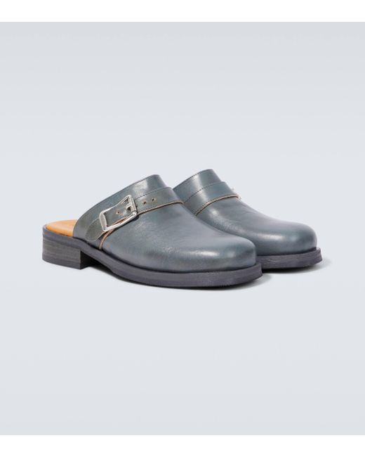 Our Legacy Blue Camion Leather Mules for men