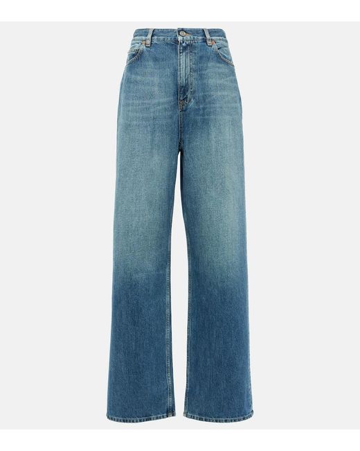 Jeans regular a vita alta di Valentino in Blue