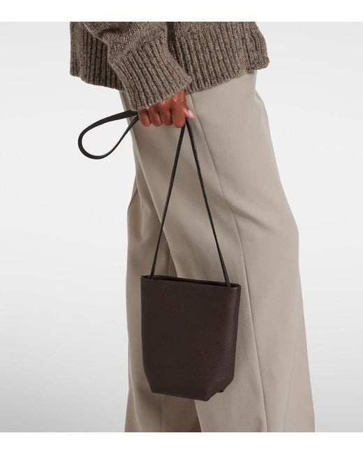 The Row Black N/S Park Leather Crossbody Bag