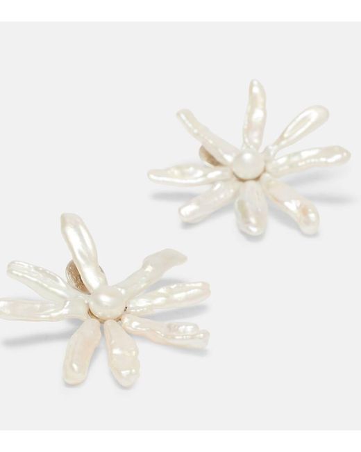 Simone Rocha White Earrings With Freshwater Pearls