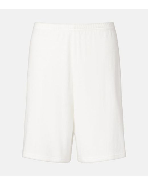The Row White Larissa Cotton Bermuda Shorts