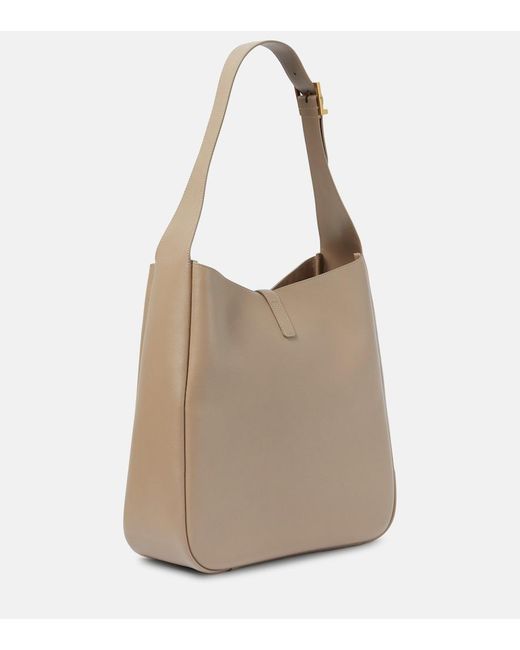 Saint Laurent Natural Le 5 A 7 Large Leather Shoulder Bag