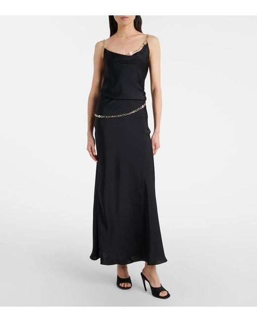 Rabanne Black Chain-Detail Maxi Skirt