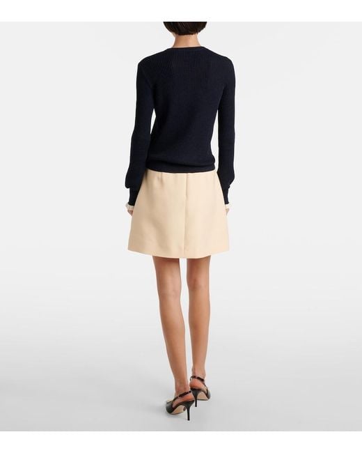 Valentino Blue Cotton-Blend Sweater