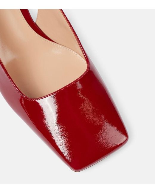 Gianvito Rossi Red Freeda Patent Leather Slingback Pumps