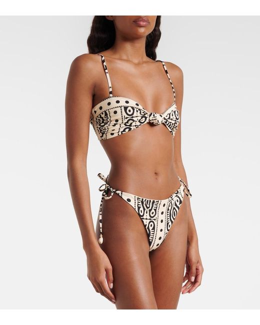 Johanna Ortiz Natural Printed Bikini Top