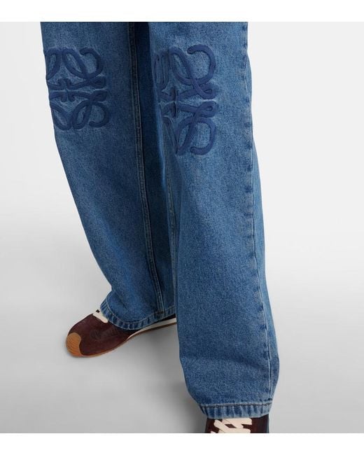 Jeans Anagram A Gamba Larga di Loewe in Blue
