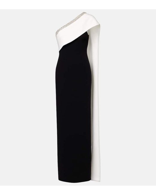 Roland Mouret Black Verzierte Robe Aus Crepe