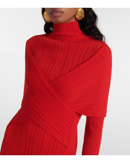 Balmain Red Knitted Gown