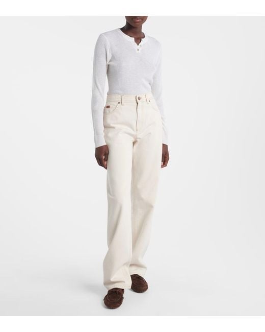 Tod's Natural High-Rise Straight Jeans
