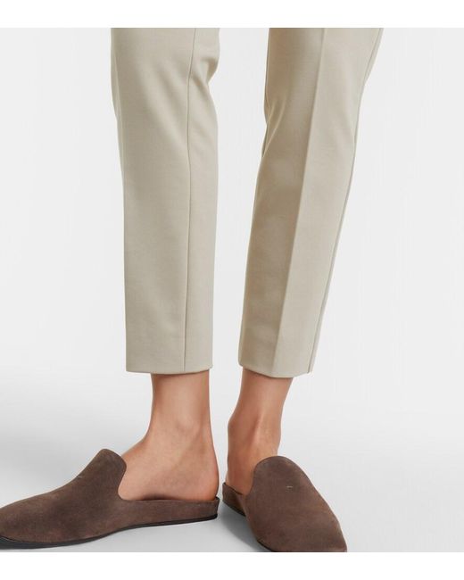 Max Mara Natural Cropped Jersey Slim Pants
