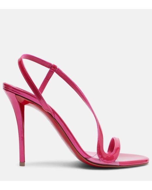 Christian Louboutin Pink Sandalen Rosa Z 100 Aus Lackleder