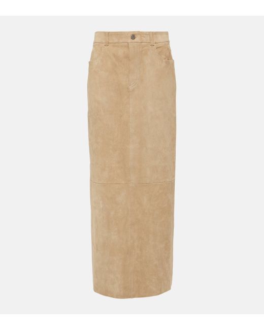 Stouls Natural Beth Suede Maxi Skirt