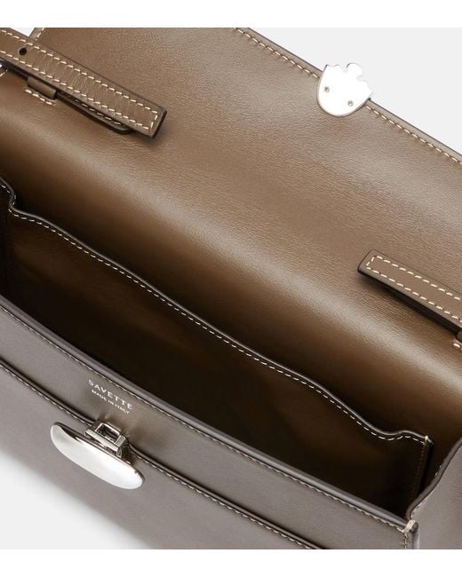 SAVETTE Metallic Symmetry Leather Shoulder Bag