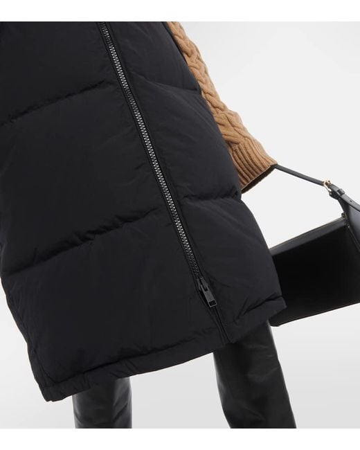 Yves Salomon Black Daunenweste Mit Shearling
