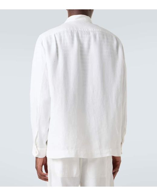 Brunello Cucinelli White Linen Shirt for men