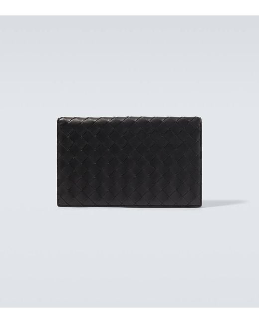 Bottega Veneta Black Intreccio Leather Wallet for men