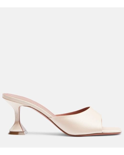 AMINA MUADDI Pink Lupita Satin Mules