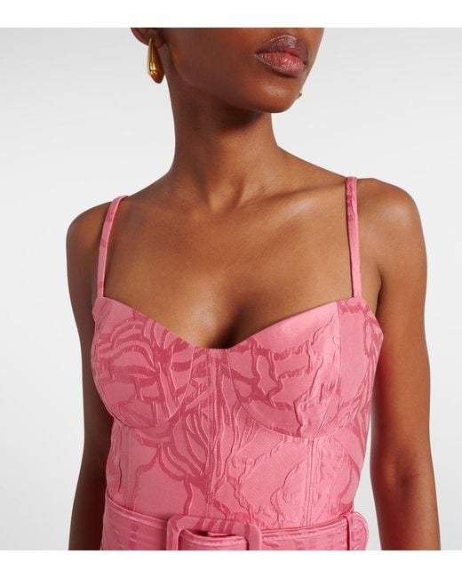 Rebecca Vallance Pink Petra Floral Jacquard Cocktail Dress