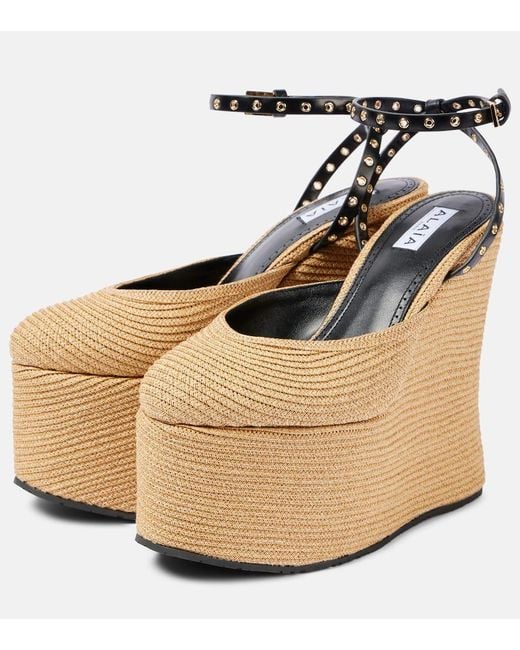Alaïa Natural Wedge Sandal