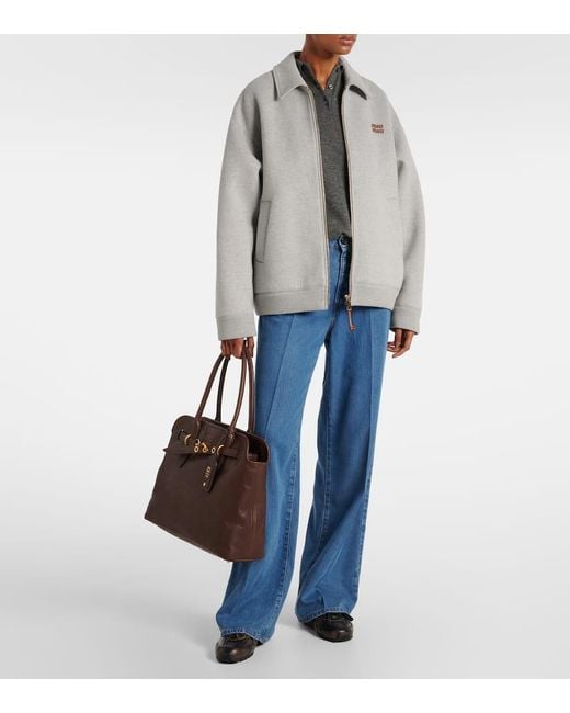 Sac Adventure Large En Cuir Miu Miu en coloris Brown