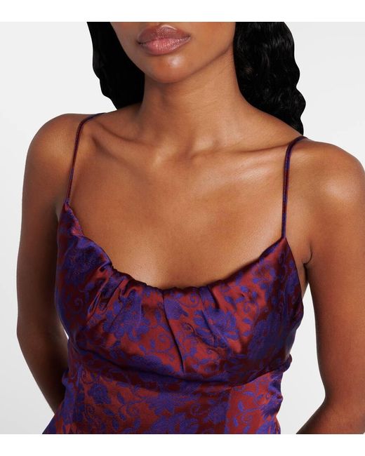 Dries Van Noten Purple Maxikleid Dirios Aus Jacquard