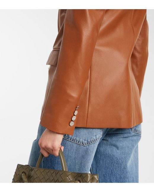 Ralph Lauren Brown Camden Leather Blazer