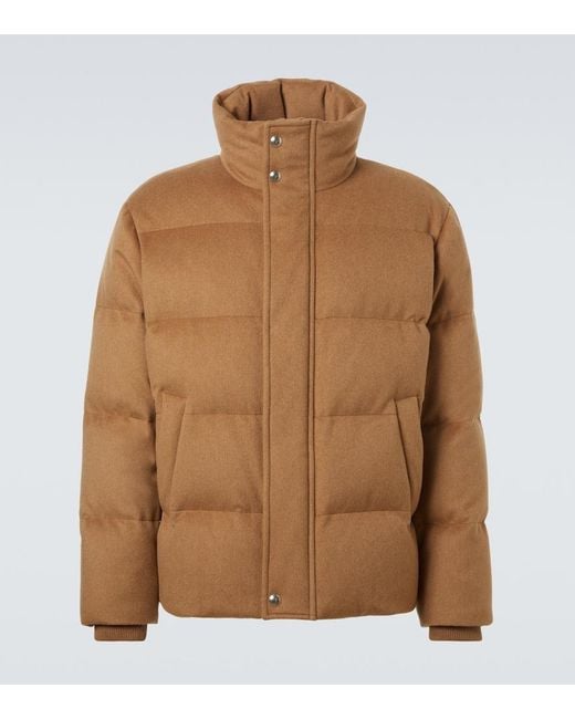 Loro Piana Brown Giulio Cashmere Down Jacket for men