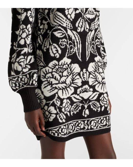 Farm Rio Black Cashew And Birds Minidress