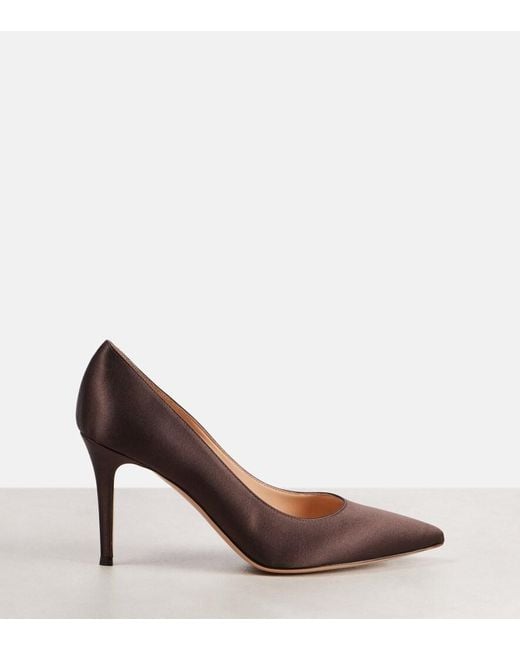Gianvito Rossi Brown Gianvito 85 Satin Pumps
