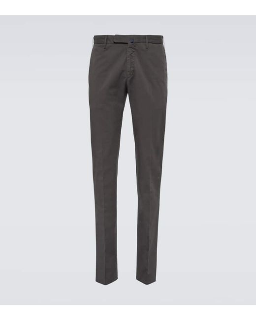 Pantalones slim de mezcla de algodon Incotex de hombre de color Gray