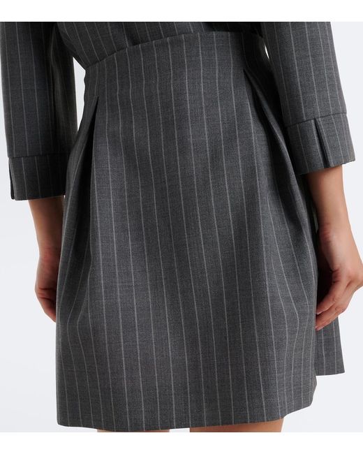 Valentino Gray Pinstripe Virgin Wool Miniskirt