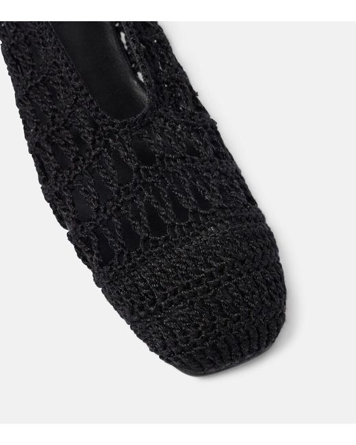 Magda Butrym Black Crochet Ballet Flats
