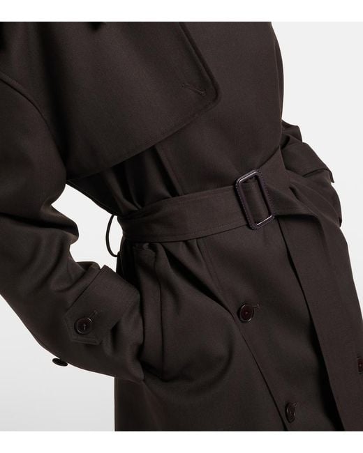 Frankie Shop Black Dursley Belted Double-Breasted Trench Coat