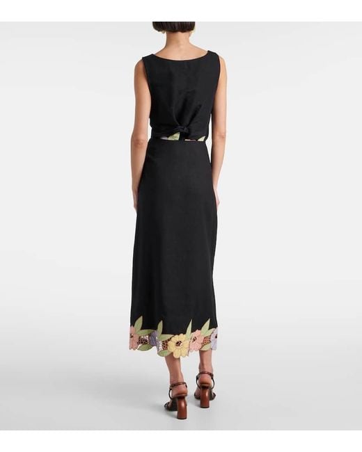 Rixo Black Top Serano Aus Einem Leinengemisch