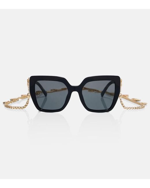 Dolce & Gabbana Blue Devotion Square Sunglasses