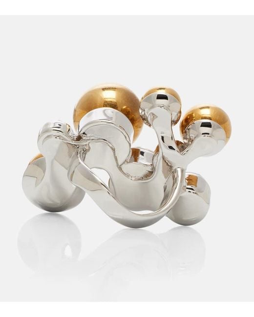 Anello Con Perline di Dries Van Noten in Metallic