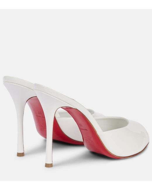 Christian Louboutin White Bridal Me Dolly Patent Leather Mules