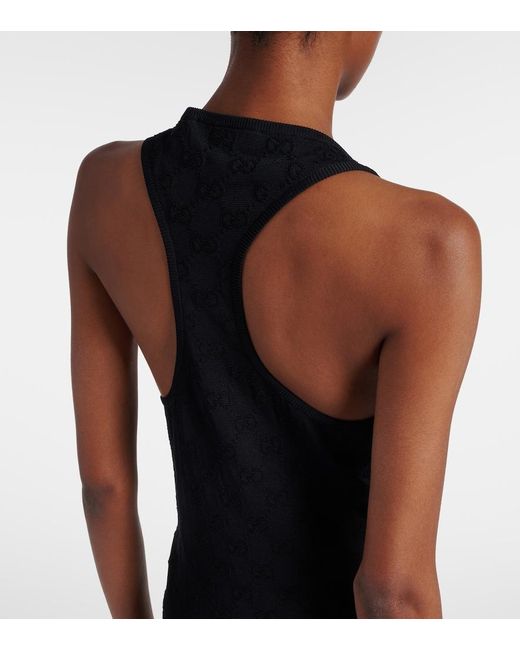 Gucci Black Gg Crepe Minidress