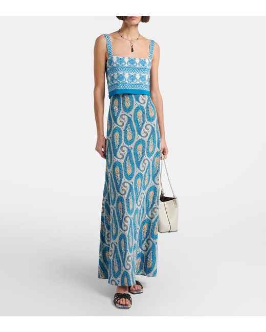 Etro Blue Paisley Maxi Dress