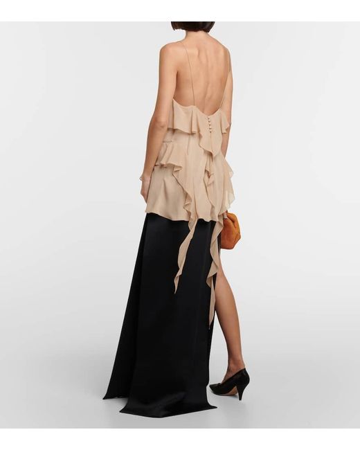 Khaite Natural Top Piet Aus Seiden-Georgette
