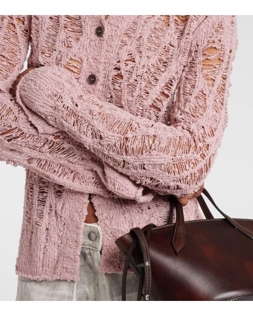 Acne Pink Cotton-blend Cardigan