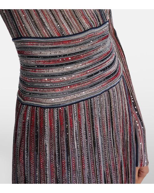 Missoni Gray Striped Lame Maxi Dress
