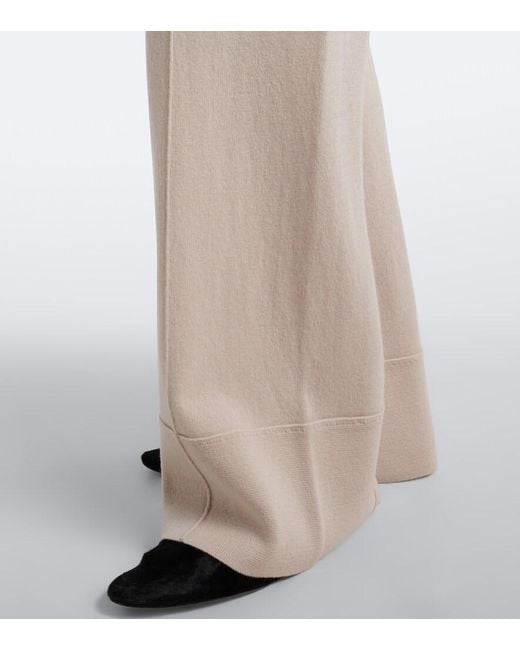 Jardin Des Orangers White Wool And Cashmere Wide-Leg Pants