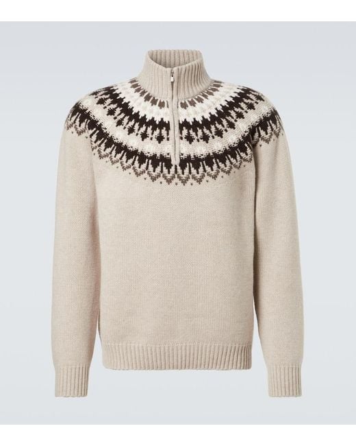 arch4 Natural Mr Saint Gervais Cashmere Half-Zip Sweater for men