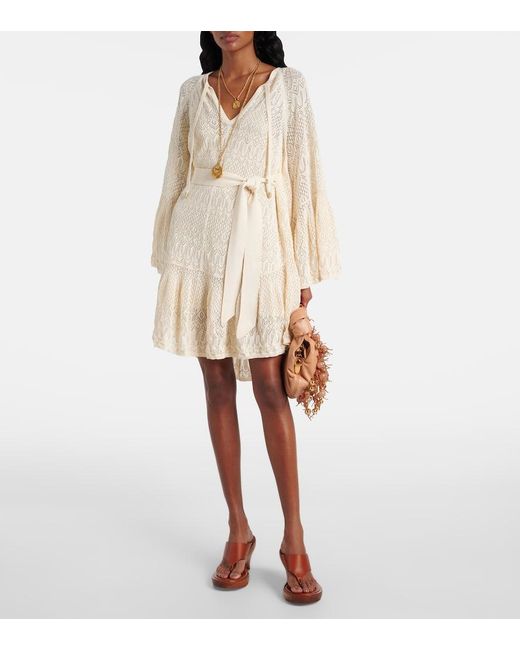 Zimmermann Natural Minikleid Coco Aus Spitze