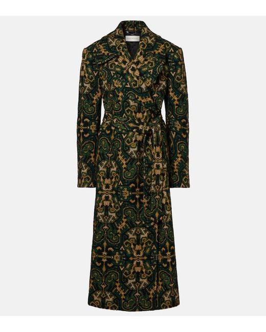 Dries Van Noten Green Rafaella Printed Coat