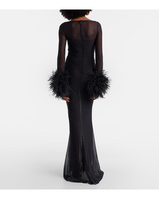 sachin and babi light blue dress Vintage 1998 Tom Ford for Gucci Runway 'Gisele' Nude Illusion Tulle Low-Cut  Plunge Gown