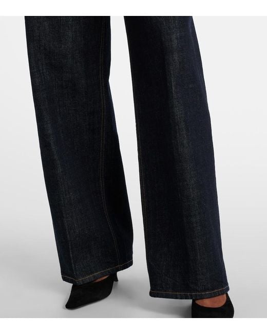 Victoria Beckham Blue High-Rise Straight Jeans